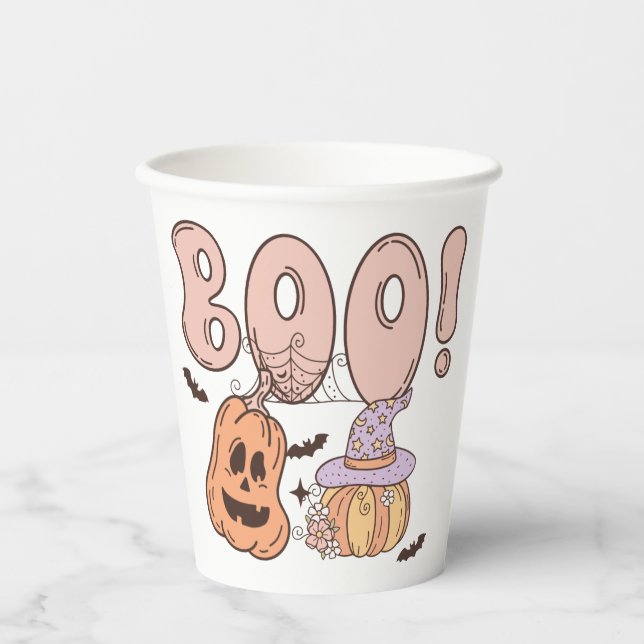 Vasos De Papel Halloween Boo (Anverso)