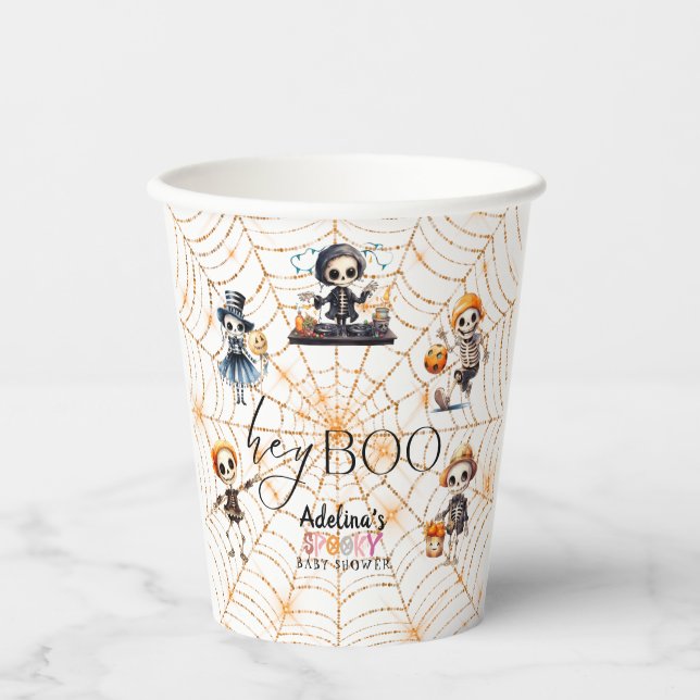 Vasos De Papel Halloween Boo Spooky Skeletons disfraces Baby Show (Anverso)