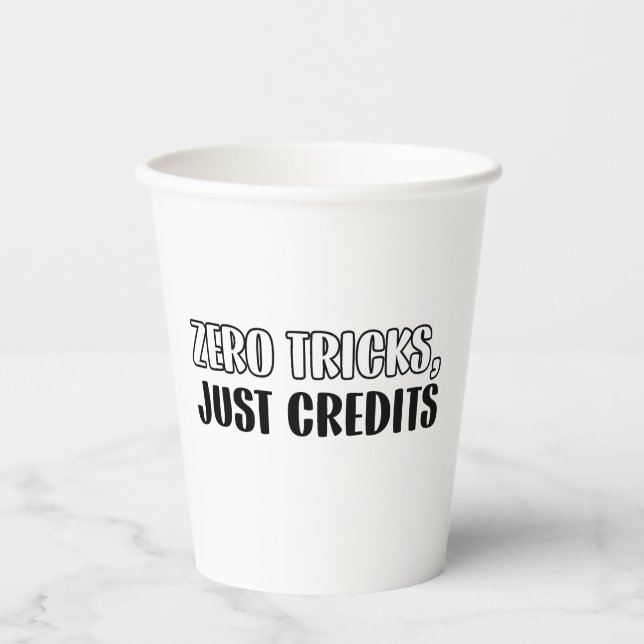 Vasos De Papel Halloween - Cero trucos (Anverso)