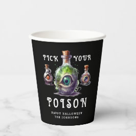 Vasos De Papel Halloween Cocktail Fiesta elige tu veneno