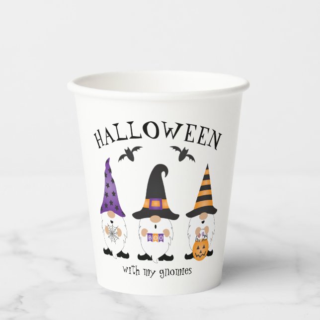 Vasos De Papel Halloween con mi Naranja púrpura (Anverso)
