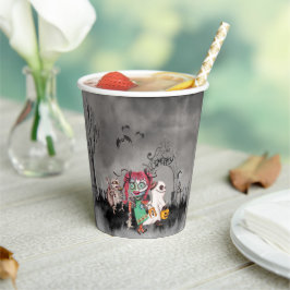 Vasos De Papel Halloween con truco de pueblo o tratamiento
