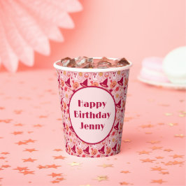 Vasos De Papel Halloween Cute Cumpleaños Añadir Nombre Pastel Ros