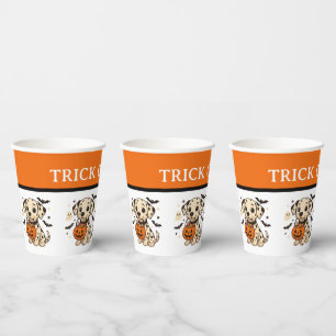 Vasos De Papel Halloween Dalmatian Dog Trick or Treth