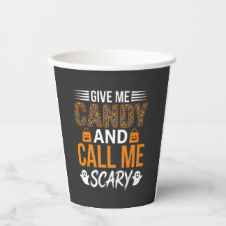 Vasos De Papel Halloween Dame Caramelos y Llámame Espantoso