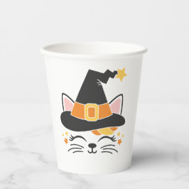 Vasos De Papel Halloween de bruja de gato Kitty