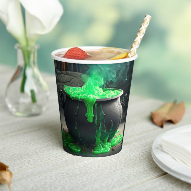 Vasos De Papel Halloween de Cauldron, una bruja torpe (in situ)