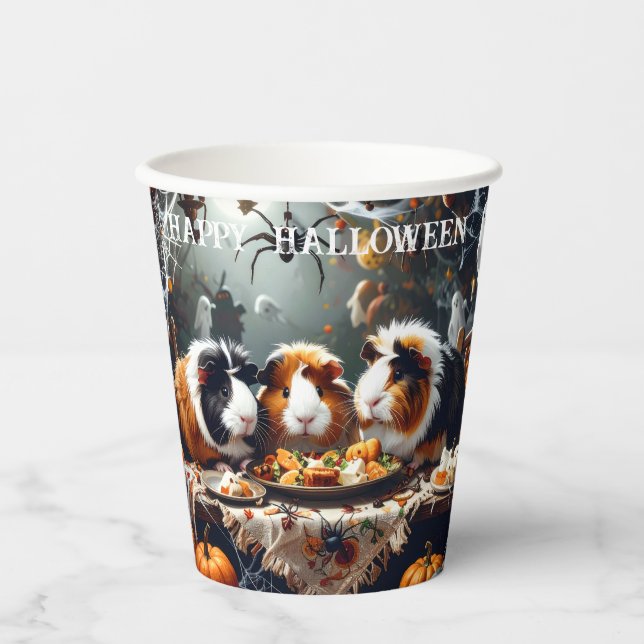 Vasos De Papel Halloween de Cerdo de Guinea (Anverso)