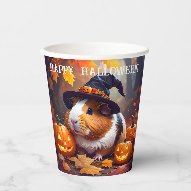 Vasos De Papel Halloween de Cerdo de Guinea (Anverso)