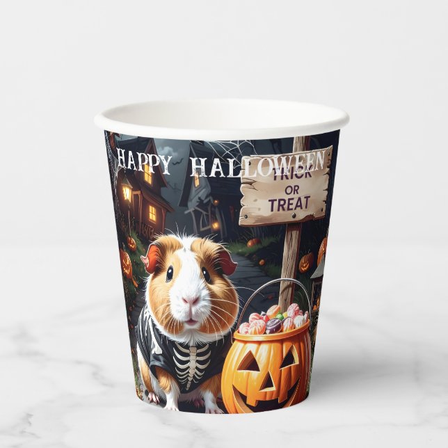 Vasos De Papel Halloween de Cerdo de Guinea (Anverso)
