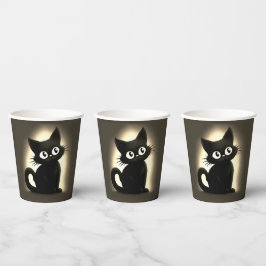 Vasos De Papel Halloween de gato negro de cute boo
