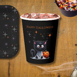 Vasos De Papel Halloween de ghost negro lindo