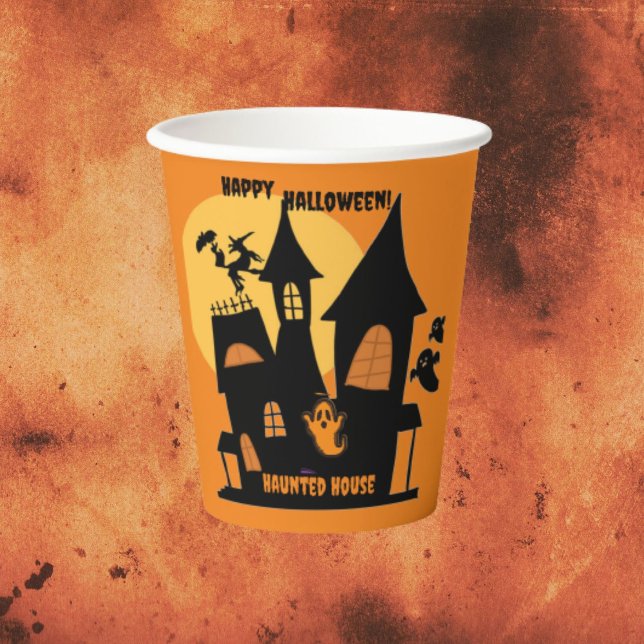 Vasos De Papel Halloween de la casa embrujada taza de papel (Subido por el creador)
