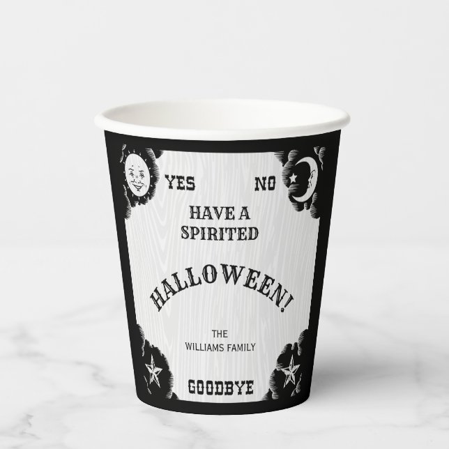 Vasos De Papel Halloween de la Junta de Espíritu (Anverso)