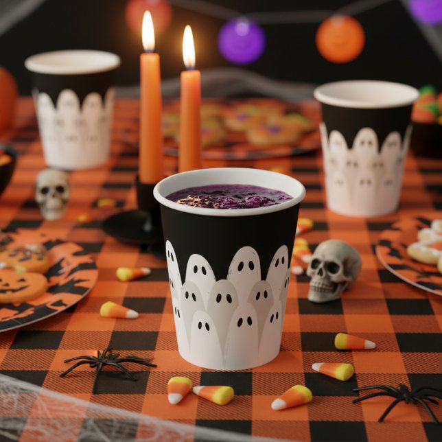 Vasos De Papel Halloween de la reunión del fantasma (Subido por el creador)