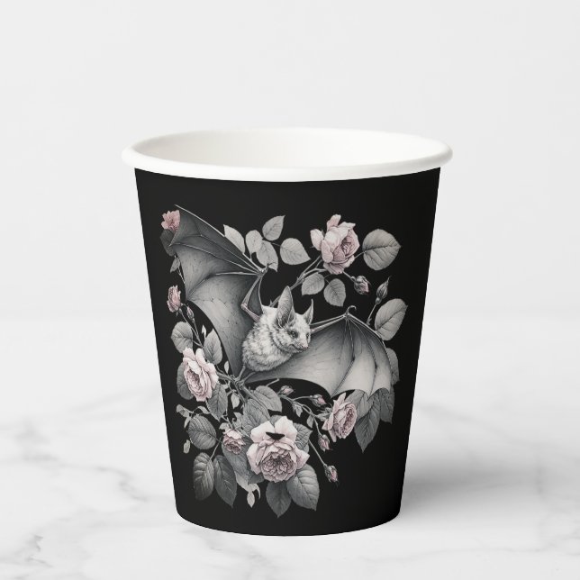 Vasos De Papel Halloween de los Bates Voladores (Anverso)