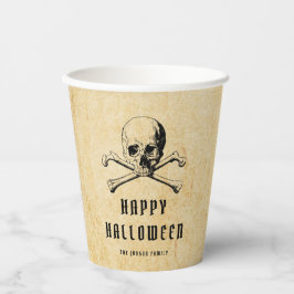 Vasos De Papel Halloween de los piratas y los huesos