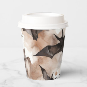 Vasos De Papel Halloween de Spooky Watercolor Bats