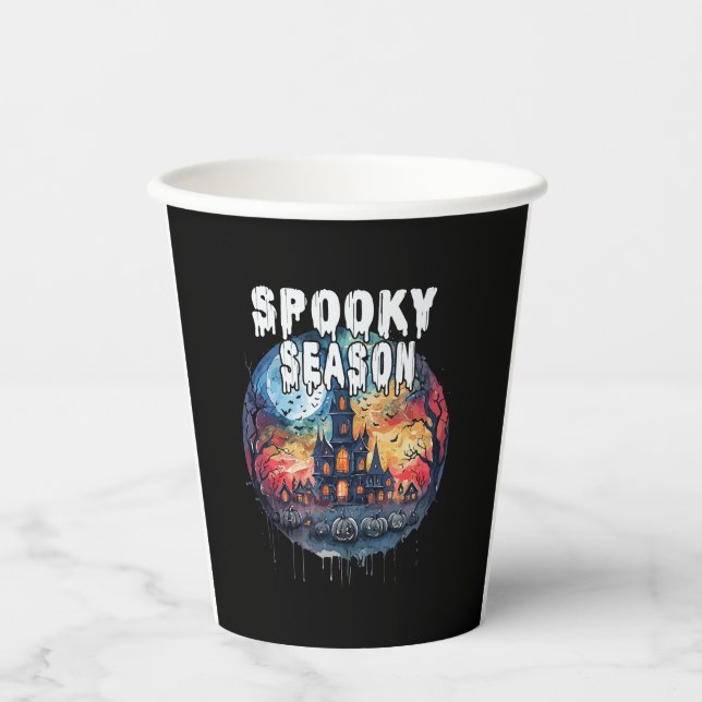 Vasos De Papel Halloween de temporada de fantasía (Anverso)
