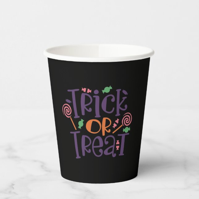 Vasos De Papel Halloween de truco o truco (Izquierda)