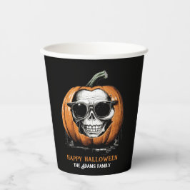 Vasos De Papel Halloween del cráneo deslumbrante de Jack O' Lante