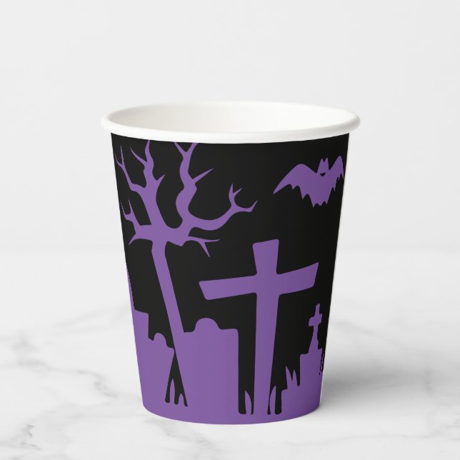 Vasos De Papel Halloween en el cementerio de Hauned (Reverso )