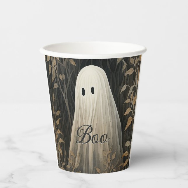 Vasos De Papel Halloween Fantasma Gótico (Anverso)