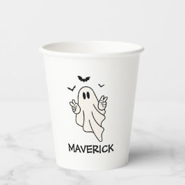 Vasos De Papel Halloween Fantasma Y Bats Kids Cumpleaños