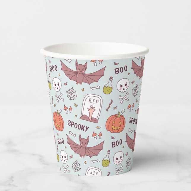Vasos De Papel Halloween fantasmal (Anverso)