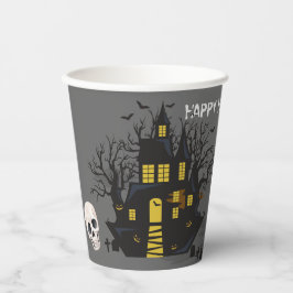 Vasos De Papel Halloween fantasmal en el castillo de Drácula