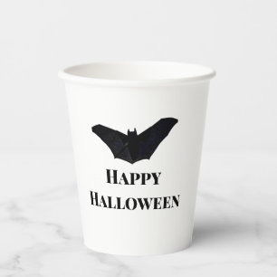Vasos De Papel Halloween feliz murciélago negro agrega brujas de