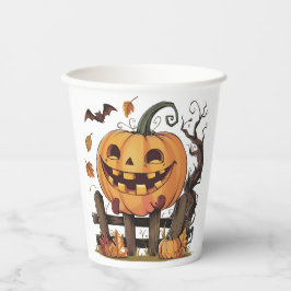 Vasos De Papel Halloween Festive Topa de papel de calabaza