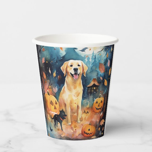 Vasos De Papel Halloween Finlandés Lappund Con Calabazas Temerosa (Anverso)