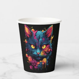 Vasos De Papel Halloween/Gato asustado/Bruja/Mago