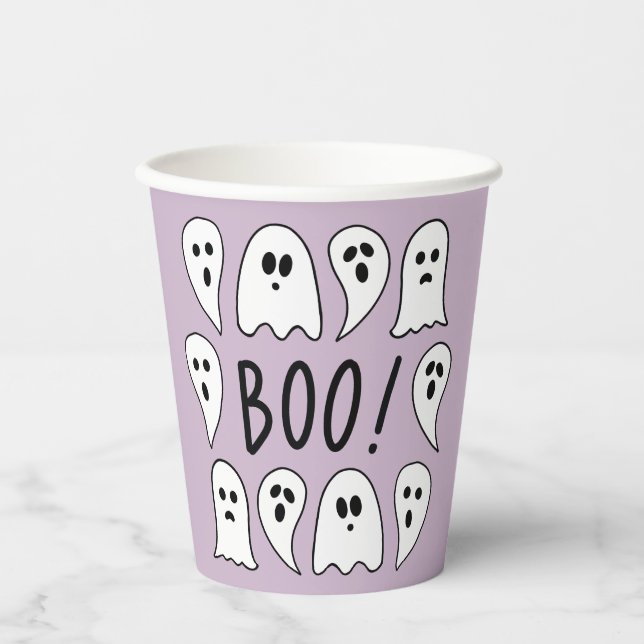 Vasos De Papel Halloween Ghosts Boo (Anverso)