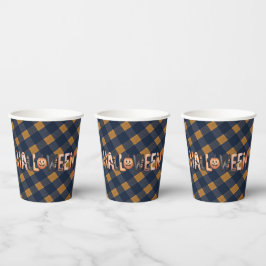 Vasos De Papel Halloween Gingham Lettering