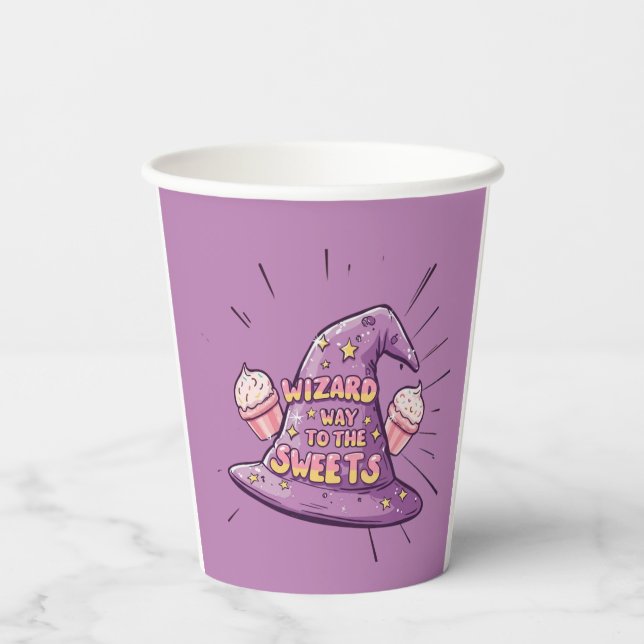 Vasos De Papel Halloween Girly - el camino a los dulces (Reverso )