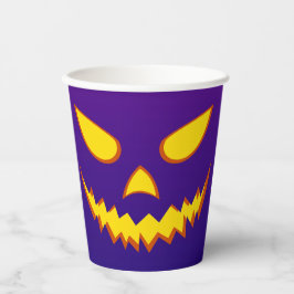 Vasos De Papel Halloween Grinning Face Jack o Lantern Pumpkin
