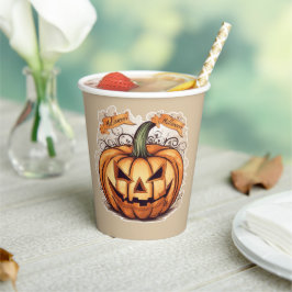 Vasos De Papel Halloween: Großer Kürbis - 