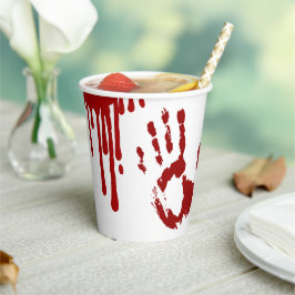 Vasos De Papel Halloween Horror Película Huellas Sangrientas