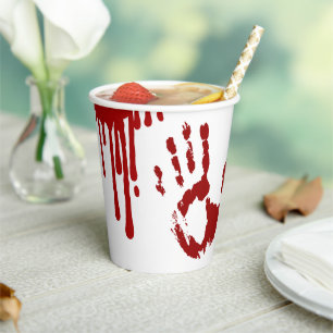 Vasos De Papel Halloween Horror Película Huellas Sangrientas