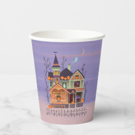 Vasos De Papel Halloween Jack-o'-lantern Hous