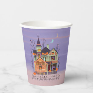 Vasos De Papel Halloween Jack-o'-lantern Hous
