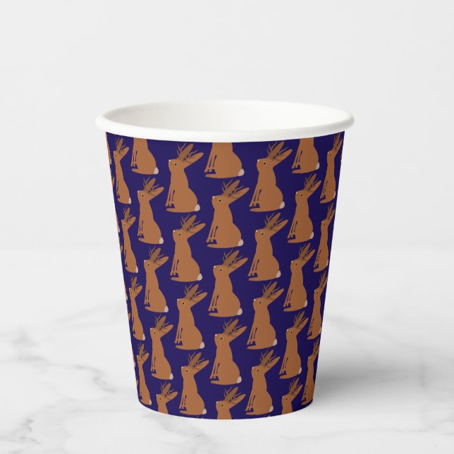 Vasos De Papel Halloween Jackalope Trick o Tret Pattern (Anverso)