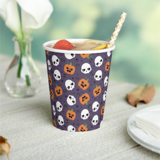 Vasos De Papel Halloween Kawaii Pattern