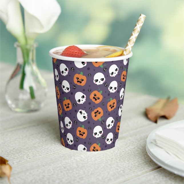 Vasos De Papel Halloween Kawaii Pattern (in situ)
