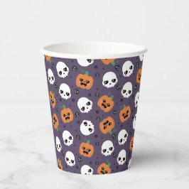 Vasos De Papel Halloween Kawaii Pattern