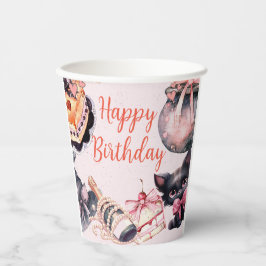 Vasos De Papel Halloween linda coqueta fiesta de cumpleaños