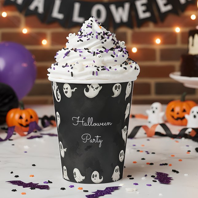 Vasos De Papel Halloween lindos fantasmas aterradores fiesta (Subido por el creador)