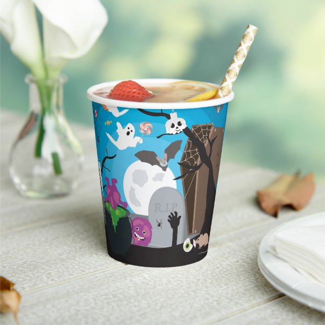 Vasos De Papel Halloween Monster Kids Halloween Party (in situ)